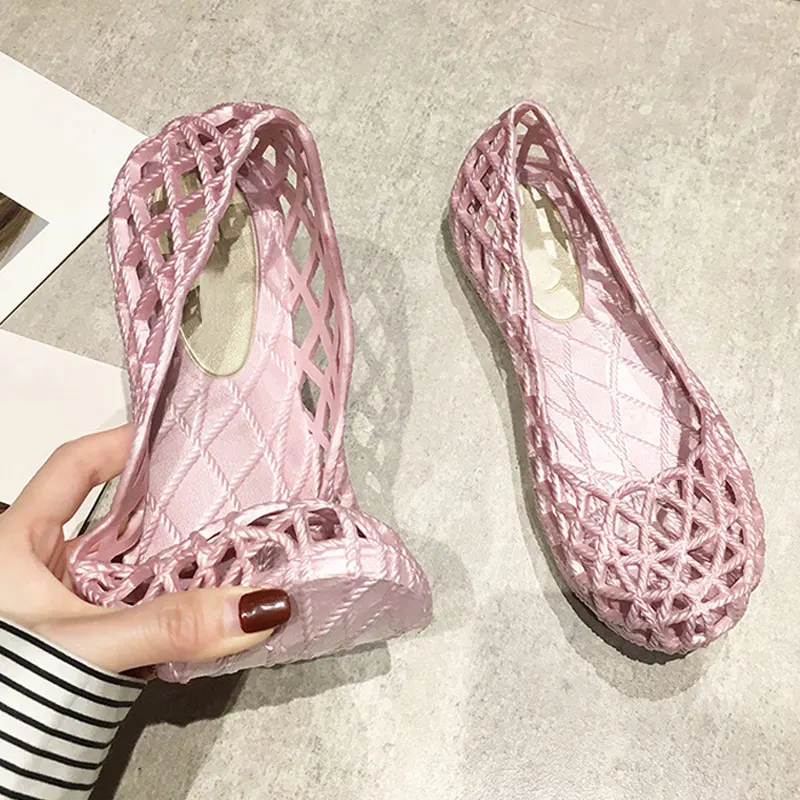 Women Shoes Ladies Flats Hollow Slip On Fashion Female High Quality Sandals Comfortable Summer Footwear New 2022 Jelly Shoes