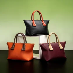 Spring Travel Bag Women's Tote Bag New 2025 Black Leather Large Capacity Handbag