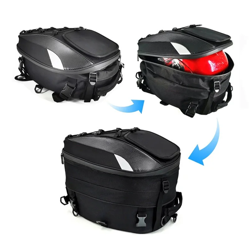 Motorcycle Universal Multifunctional Helmet Bag Rear Tail Bag Rear Seat Available Backpack Rider Large Capacityn Waterproof