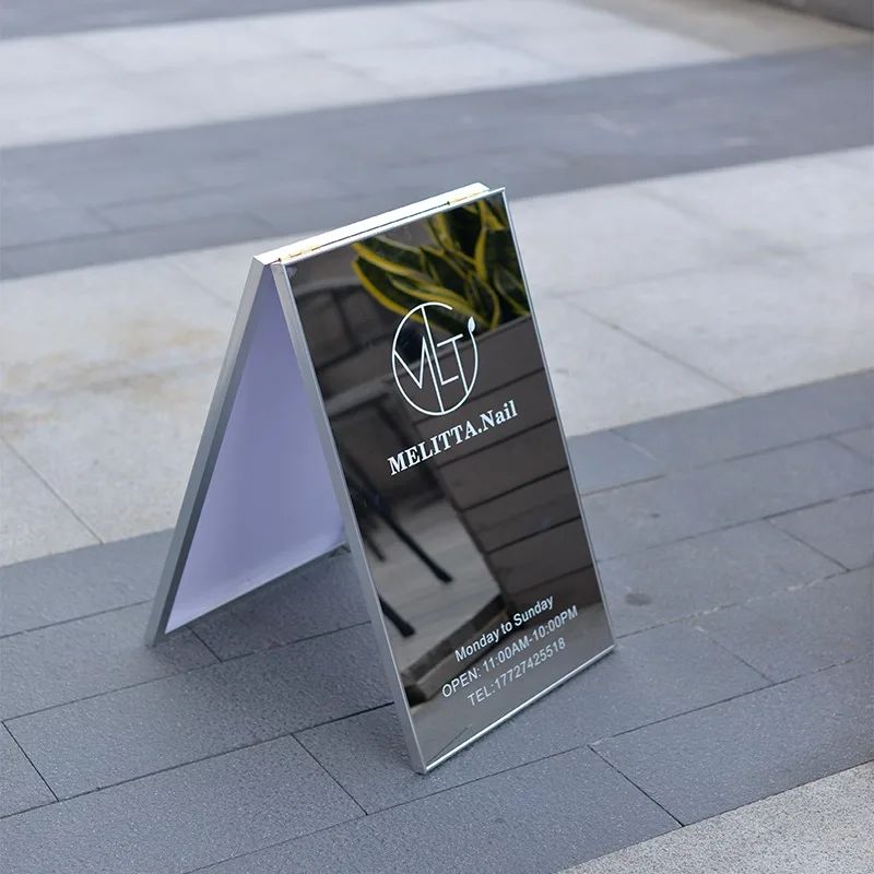 Shoe store floor-to-ceiling double-sided mirror display board logo advertising customization
