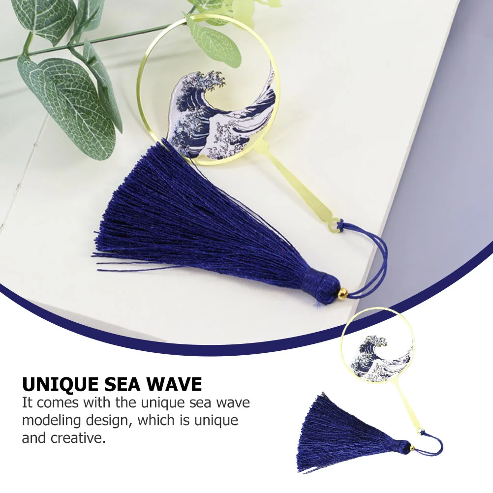 

Sea Wave Bookmark Blue Alloy Multipurpose Bookmarks Graduation Gift Long Service Life Practical Durability Unique Design