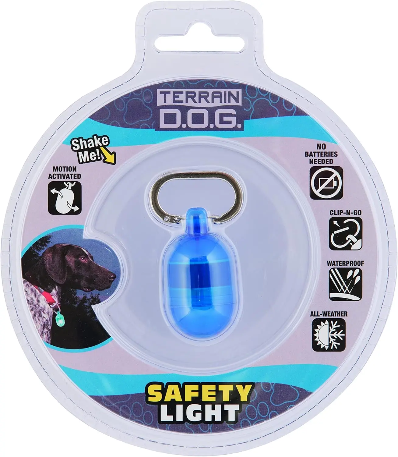 

Motion-Activated LED Dog Light, Waterproof, No Batteries, Blue