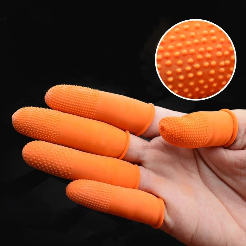 100pcs  Finger Cots Nature Latex Portable Multifunction Disposable Fingertip Protective Non-toxic Rubber Gloves