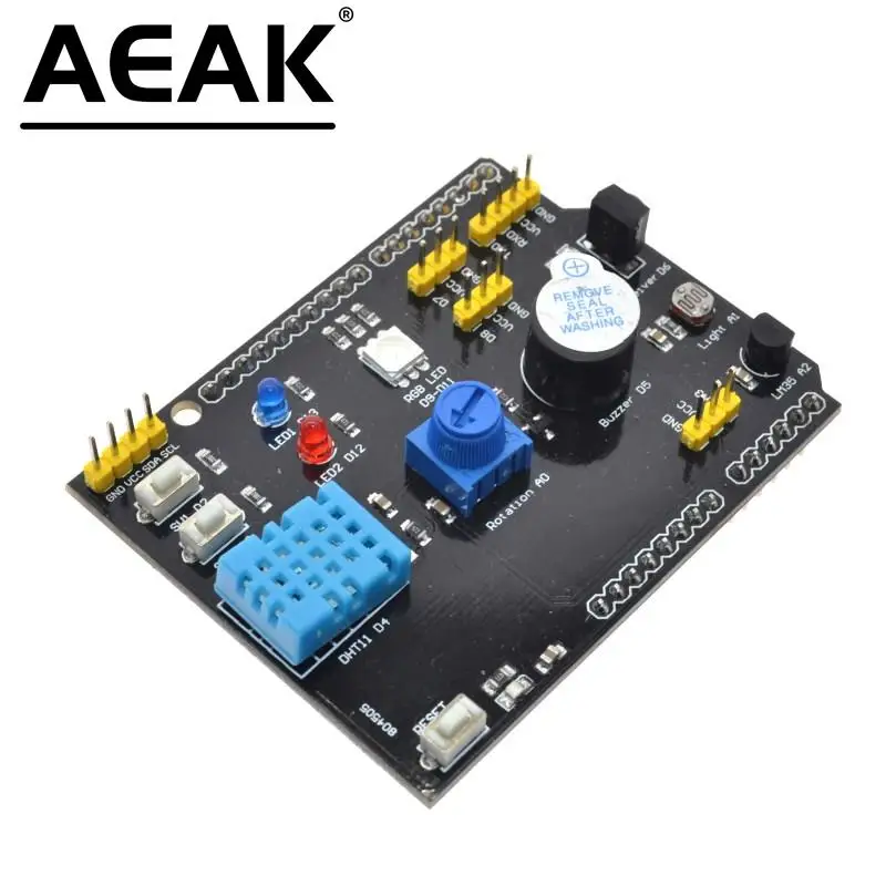 1pcs Multifunction Expansion Board DHT11 LM35 Temperature Humidity For Arduino UNORGB LED IR Receiver Buzzer sensor
