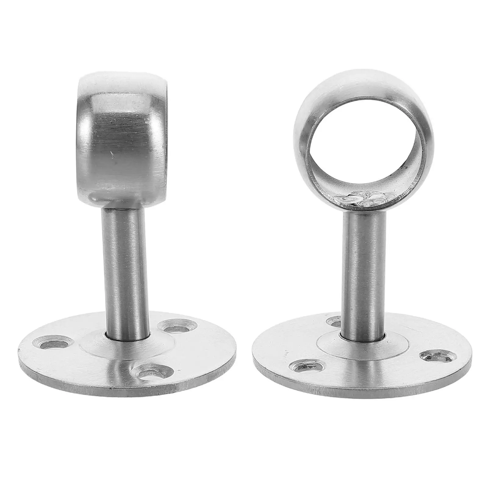 

2PCS Durable Stainless Steel Curtain Rod Holders Closet Brackets Heavy Duty RV Accessories Shower Mount Dowel Wall Support