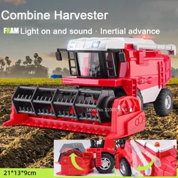 8 Inches Farm Harvester Alloy Agricultural Machine Model Simulation Diecast Vehicle Sound and Light Toys for Boy Birthday Gifts