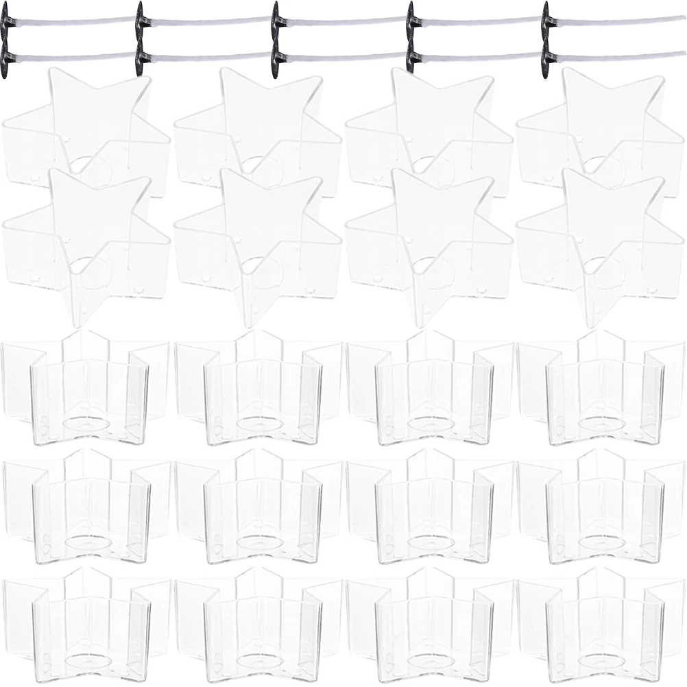 

1 Set Of Star Shaped Box With Wicks Plastic Container Wax Melt Mold For Diy Making Durable Reusable Container For Home