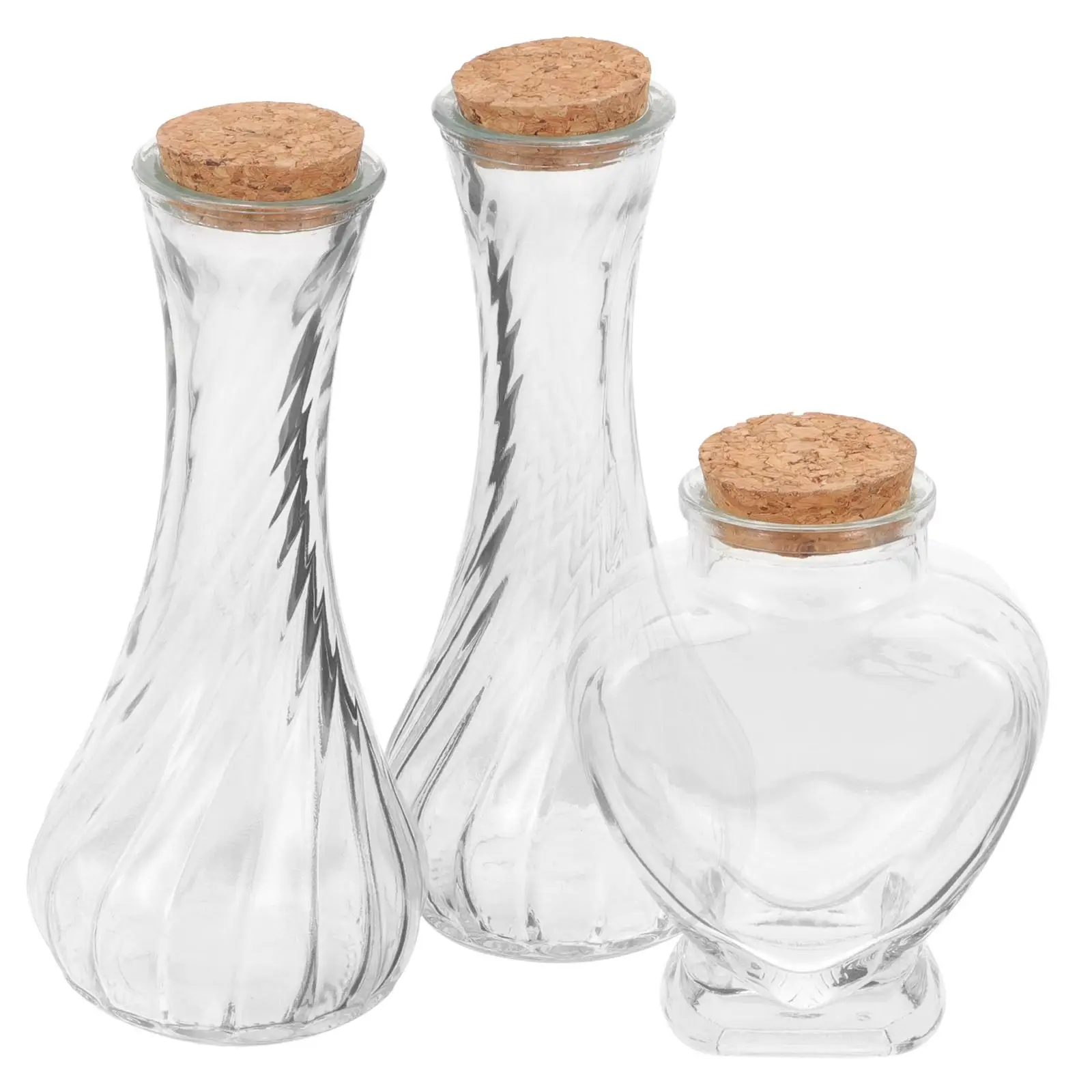 

3 Pcs Sand Ceremony Bottle Set Jar for Wedding Keepsake Vial Valentine's Mini Glass Wishing Drift Bottles Kit