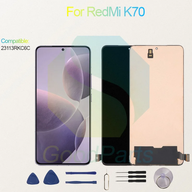 Test Before Ship For RedMi K70 Display Touch Screen Digitizer Panel Assembly Lcd Screen 23113RKC6C K70 Screen Display