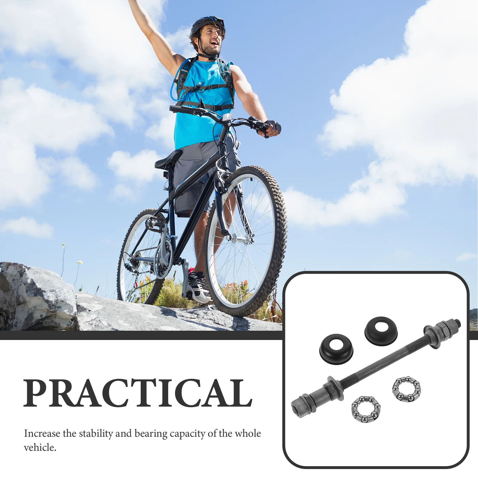 

Bicycle Rear Axle High Strength Smooth Ball Bearing Replacement For Mountain Durable Grey Compatible With Most Models Mountain