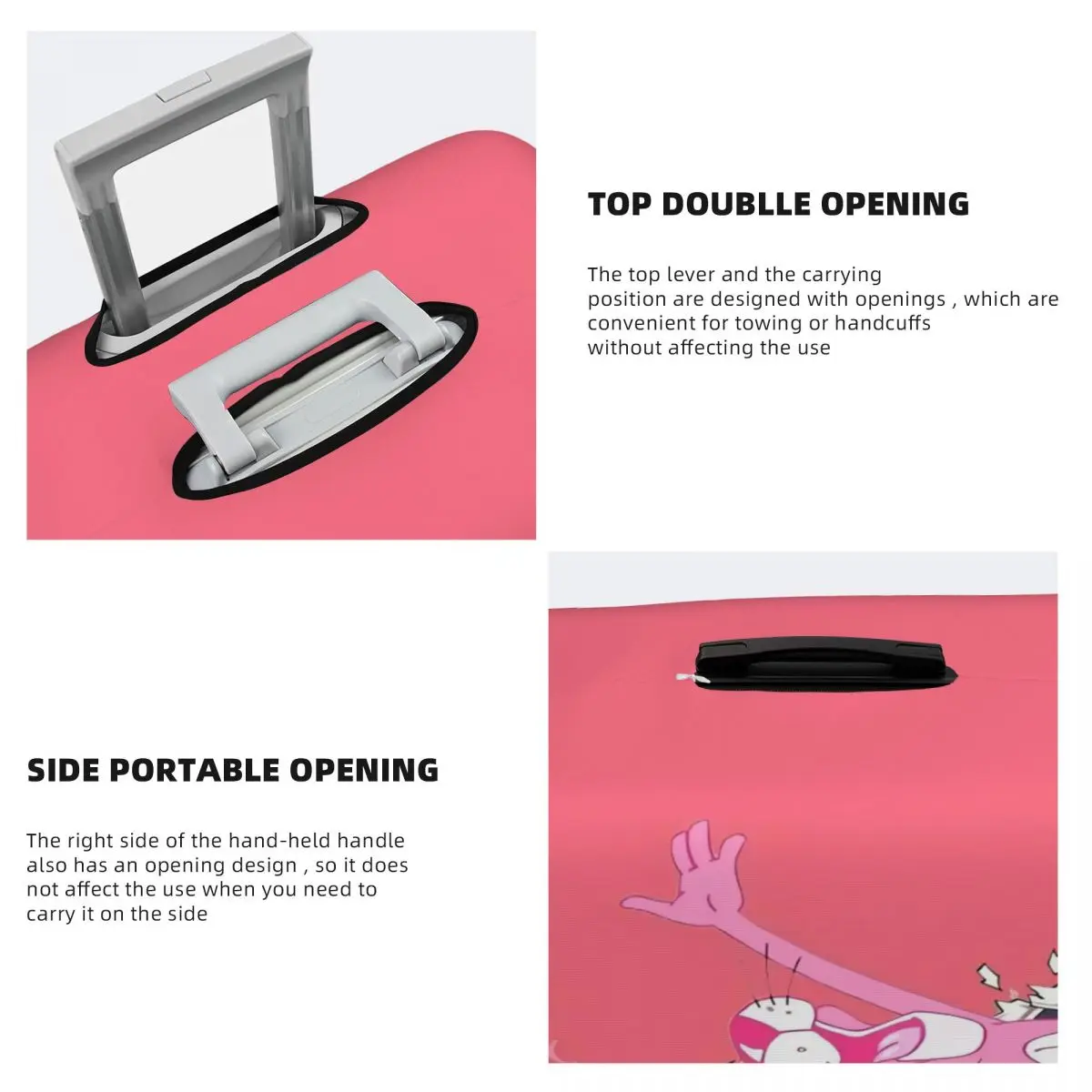 Capa elástica para bagagem de desenho animado P-Panthers, capa protetora para mala de viagem, terno para 18-32 polegadas