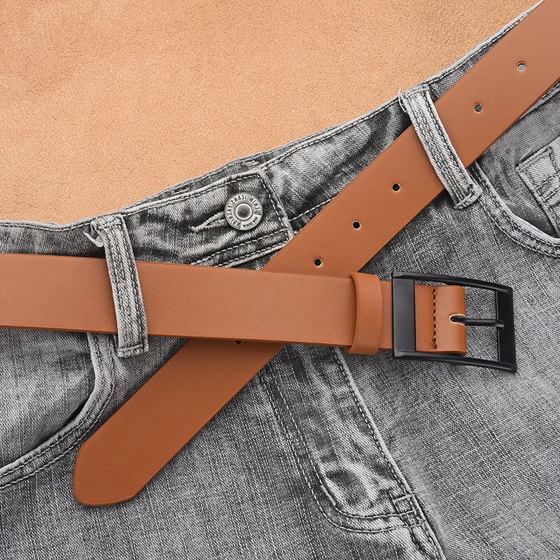 Neuer Luxusgürtel für Herren, PU-Ledergürtel mit Metallstiftschließe, hochwertiger Gürtel einer bekannten Marken-Designer-Marke, Jeansgürtel für Herren – Detail 7