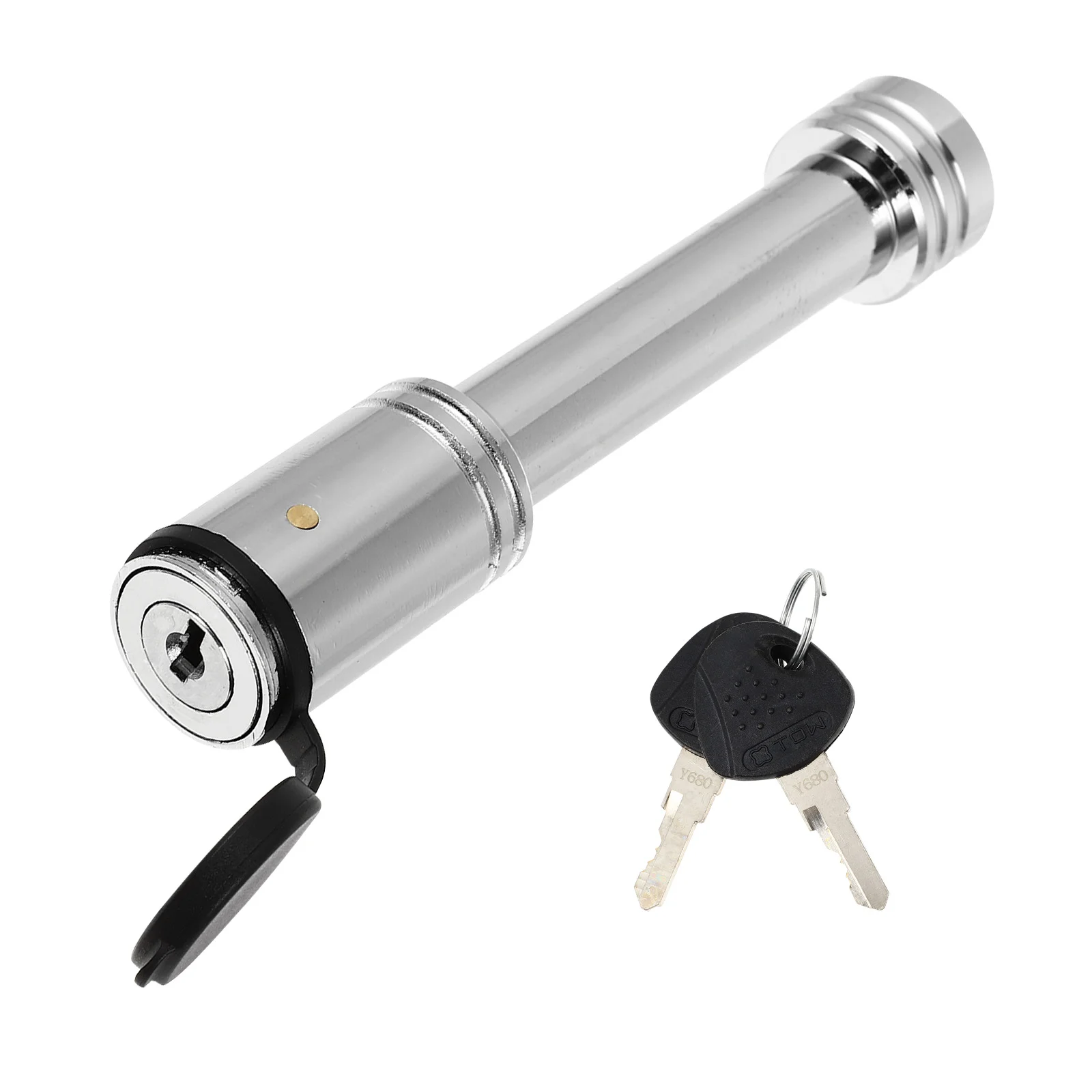 

High Grade Hardened Steel Trailer Receiver Hitch Security Dust Weather Proof Cover Theft Prevention Fits Common