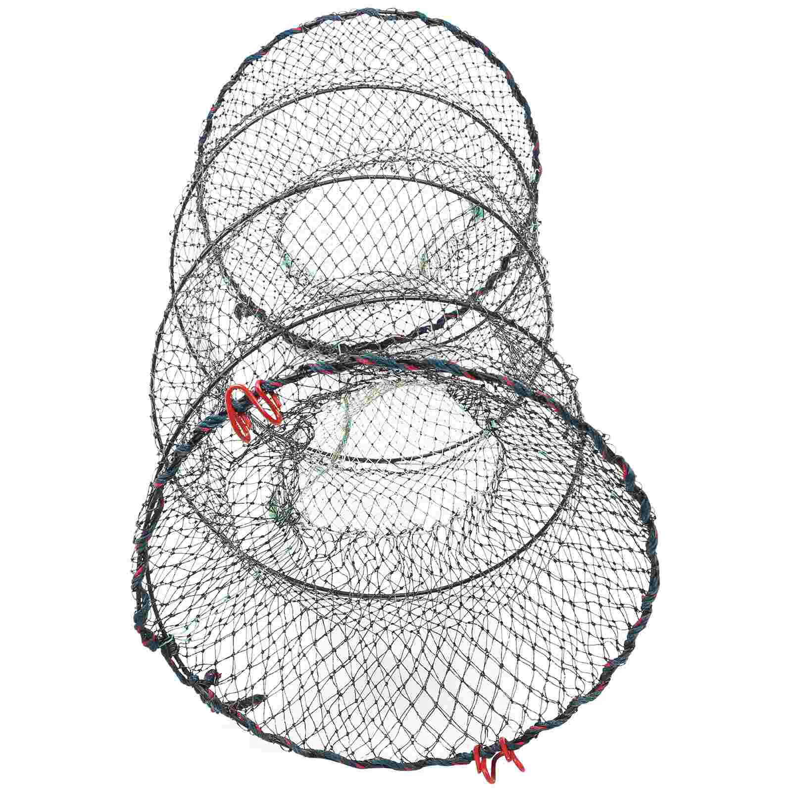 Foldable Bait Cast Fishing Landing Net Portable Fishnets Lures Mesh Trap Small Cage