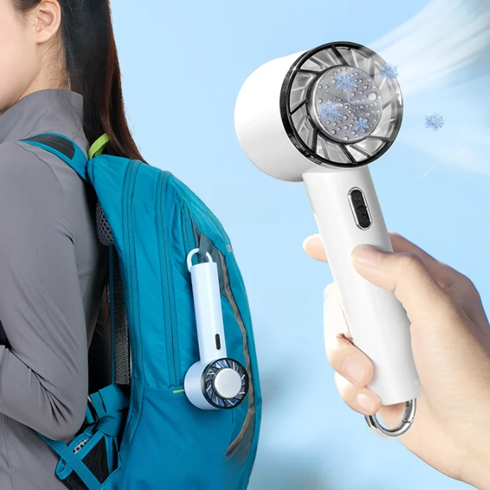 Portable mini Hand Fan Cooling refrigeration Hanging backpack fan outdoor 2000mAh usb Rechargeable Handheld Fan Summer Gift