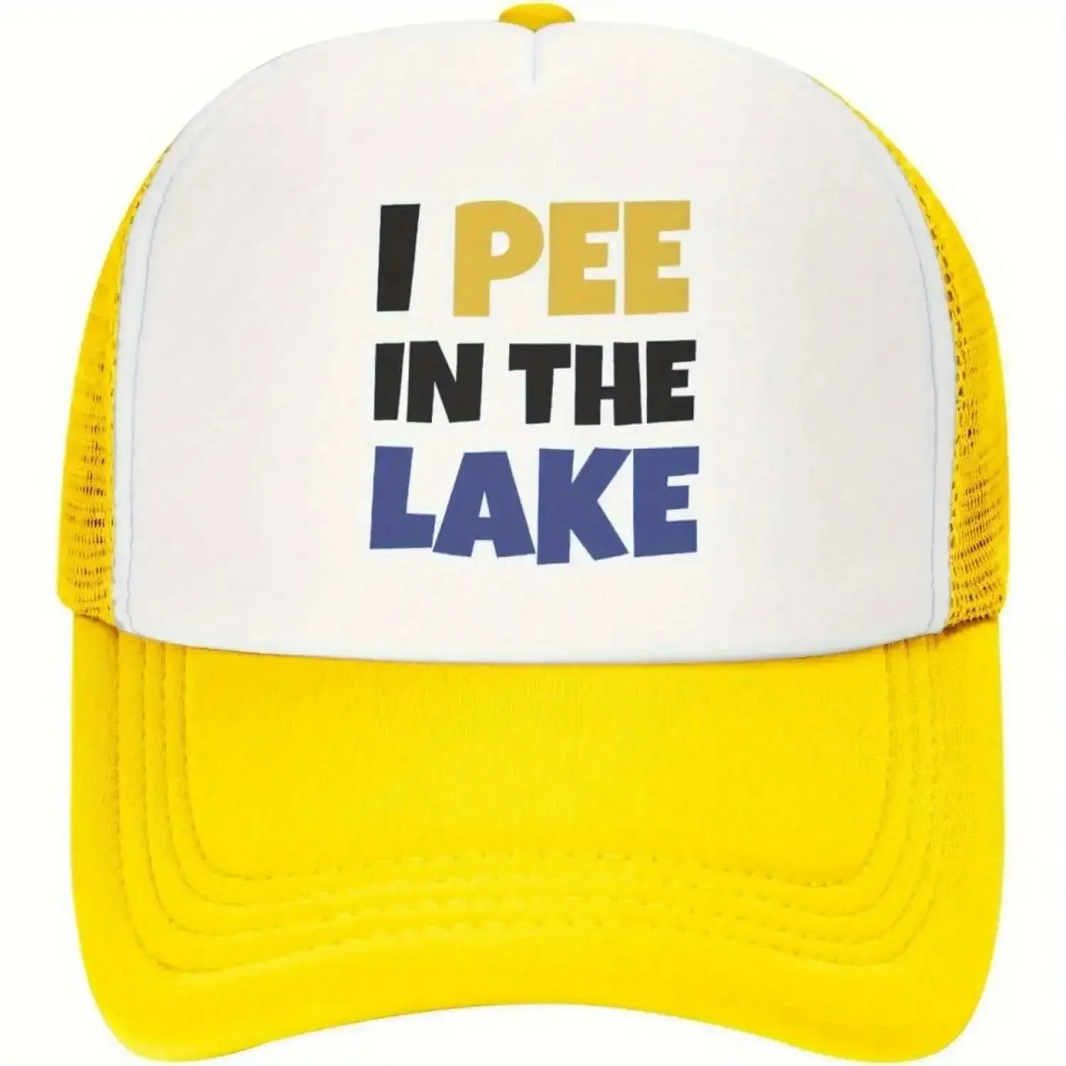 I Pee In The Lake Trucker Hat Adjustable Mesh Baseball Cap Breathable Unisex Outdoor Cap