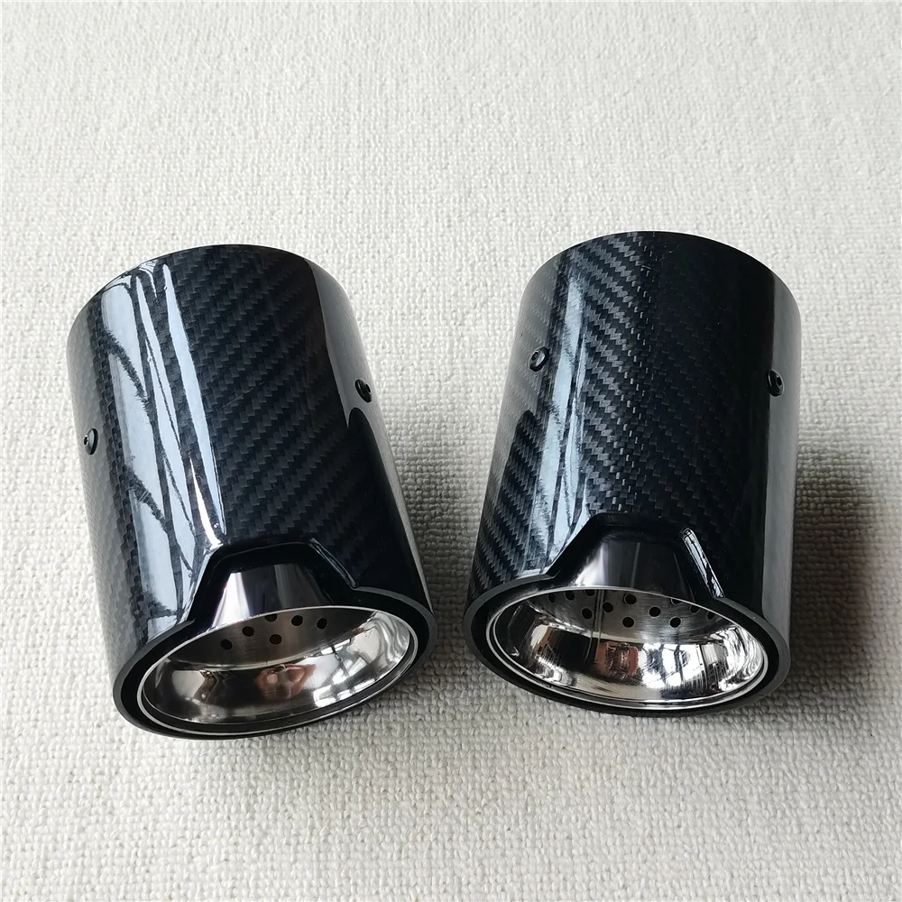 1Piece Carbon Fiber Muffler Tip For F87 M2 F80 M3 F82 F83 M4 F90 M5 M6 M135i M235i M335I M435I M Performance Silver Inner Pipe