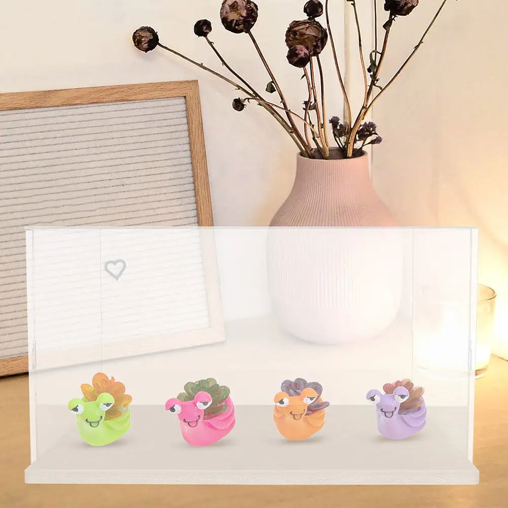 Clear Acrylic Display Box Transparent Case Sturdy Storage Holder for Handicrafts Collectibles Showcase Protector