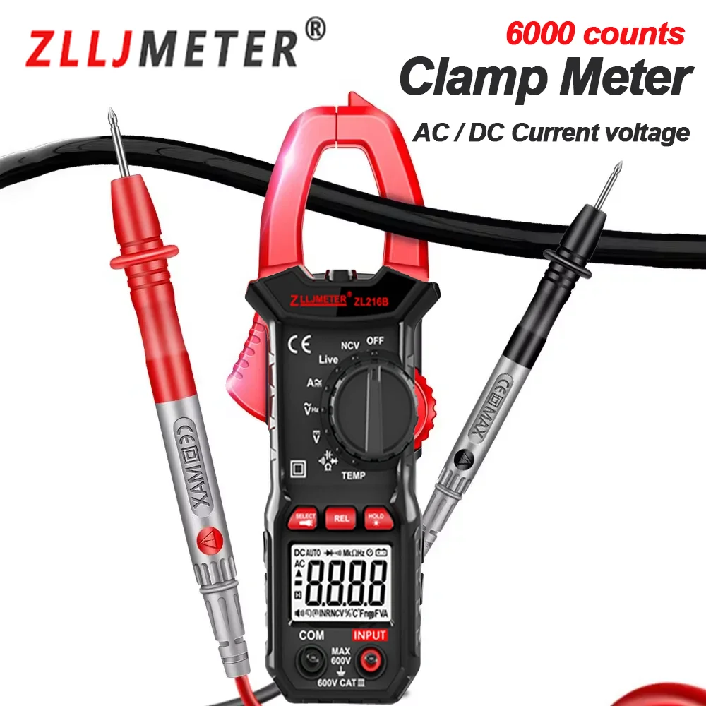 Digital Clamp Meter 600A AC DC Current High Precision Clamp Amperimetro True RMS CapacitanceTemp Ohm Current Multimeter Tester