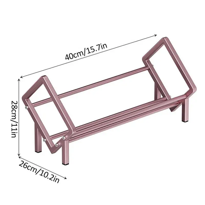 Tabletop Shelves Carbon Steel Tilted Book Organizer For Desk Multifunctional 15.7in Mini Book Shelf Storage Rack Organizer For