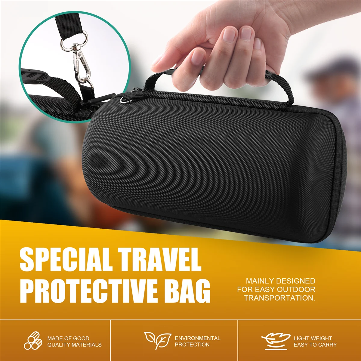 T85C Portable Speaker Case Bag Carrying Hard Cover for Soundlink Revolve+ Plus Bluetooth Speaker