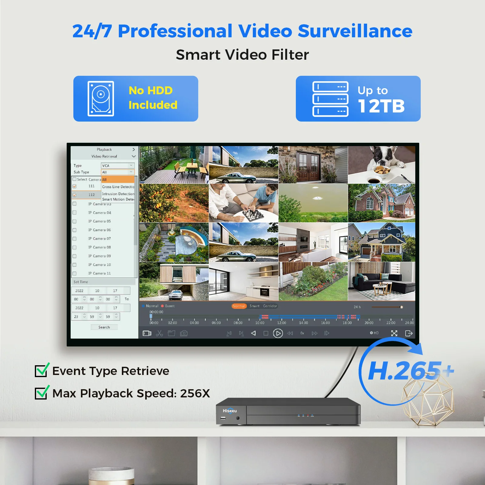 4K 8MP HD Face Recognition 16 Channel Network Video Recorder Smart P2p H.265 Poe Nvr System Support 2 SAT