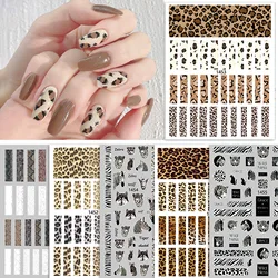 1pcs Autumn and Winter 3D Leopard Nail Art Sticker Ultra-thin Matte Frosted Stripes Animal Fashion Design Nail Decoration Decal