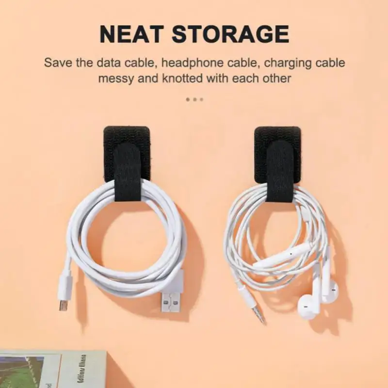 Releasable Cable Organizer Ties Mouse Earphones Wire Management Nylon Cable Ties Reusable Hoop Straps Tie