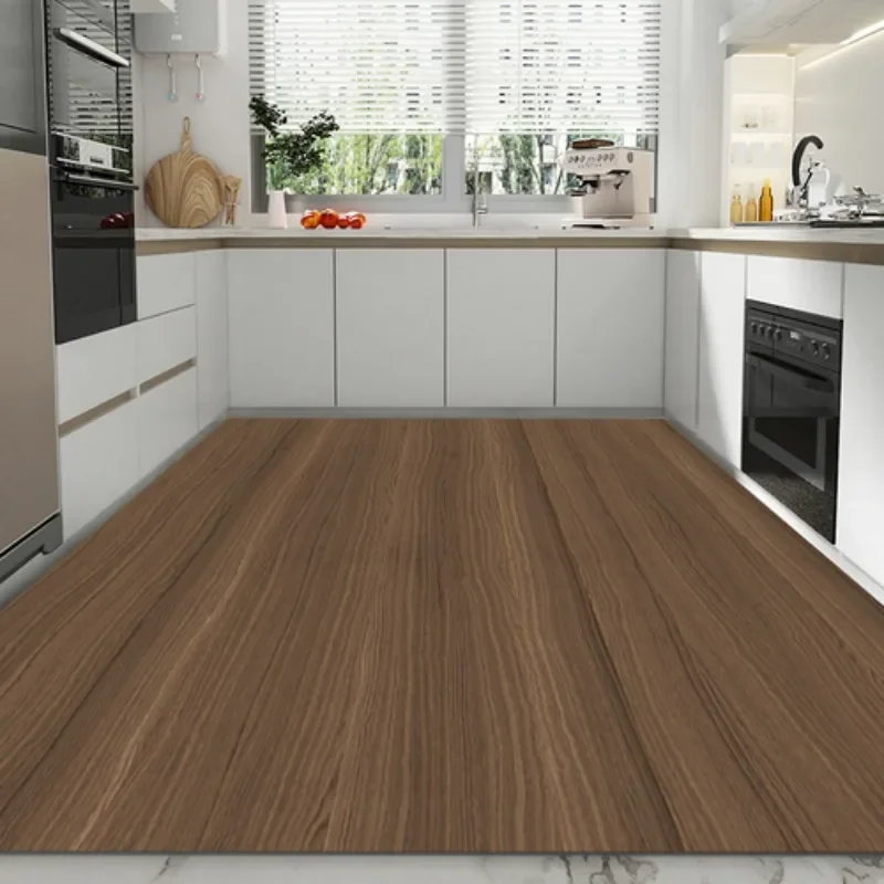 Imitation Wood Grain Kitchen Floor Mat Waterproof Oil-proof Wipeable Washable PVC Leather Carpet Balcony Soft Rug Ковер Tapis 러그