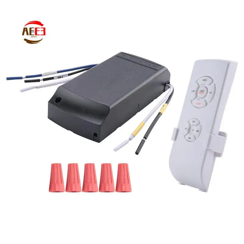 AEE3-Universal Ceiling Fan Lamp Remote Control Kit Timing Setting Switch Adjuste Wind Speed Transmitter Receiver