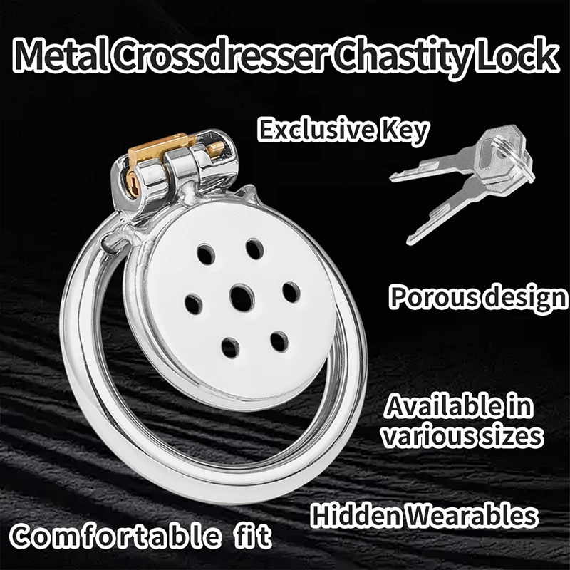 With Lock Metal Male Chastity Cage Male Chastity Device Cock Ring Male Chastity Belt Penis Lock Adult Sex Toys For Men view 3