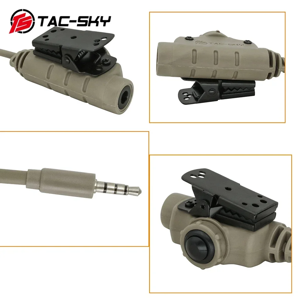 Tactical PTT Adapter U94 V2 PTT Push to Talk Phone PTT Plug 3.5mm Compatible with PELTOR COMTA FOR SORIDN Tactical Headset