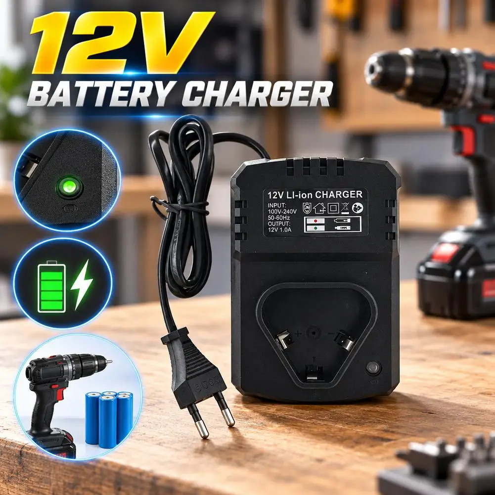 Power Tool Part DC EU/US Li-Ion Rechargeable Charger Support 110-240V For 12V Angle Grinder, Electric Drill Wrench Power Tool