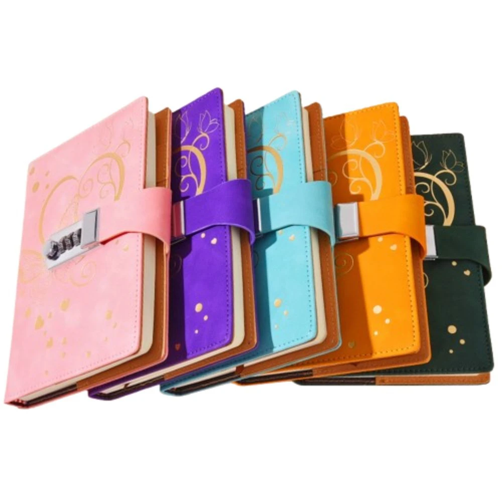 New 200 Pages Password Notebook Coded Lock Protecting Secrets B6 Notebook with Lock Thickened Smooth Writing Diary Book Student