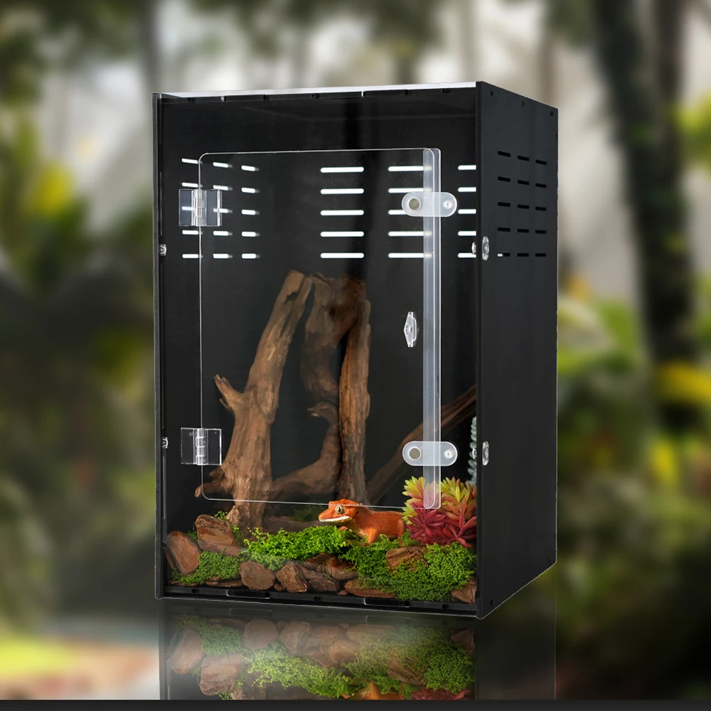 

16x16x24inch Tall Arboreal PVC Reptile Terrarium Cage for Gecko Lizard Reptile Enclosure Pet Supplies