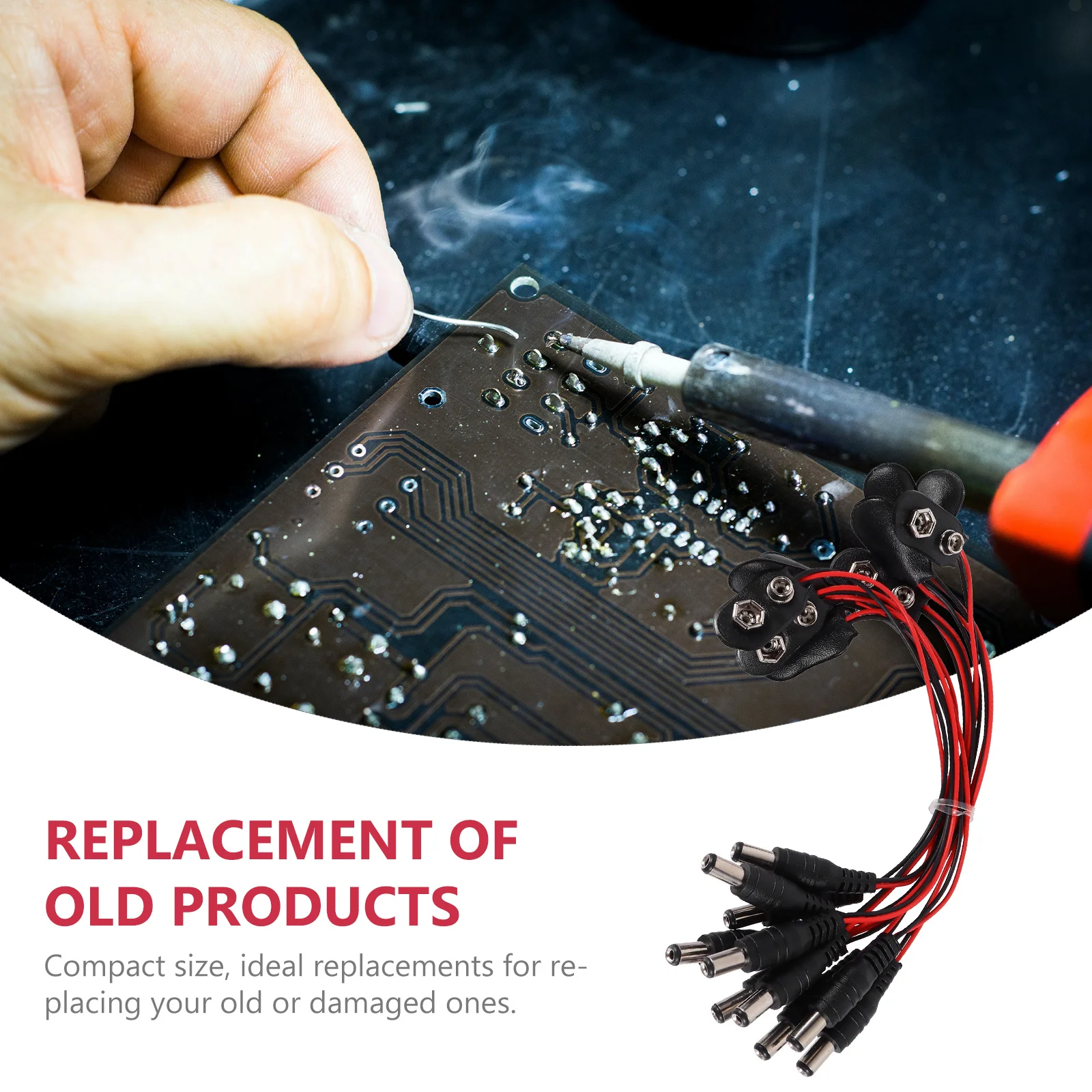 

10pcs 9V Snap Connectors Plastic Housing Dc Terminal Flame Retardant Durable Replacement Cable For Experimental Power