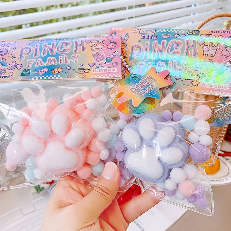 1 pçs novo artesanal reunindo pata de gato alívio do estresse brinquedo mochi recuperação lenta novo brinquedo fidget presente festa aniversário