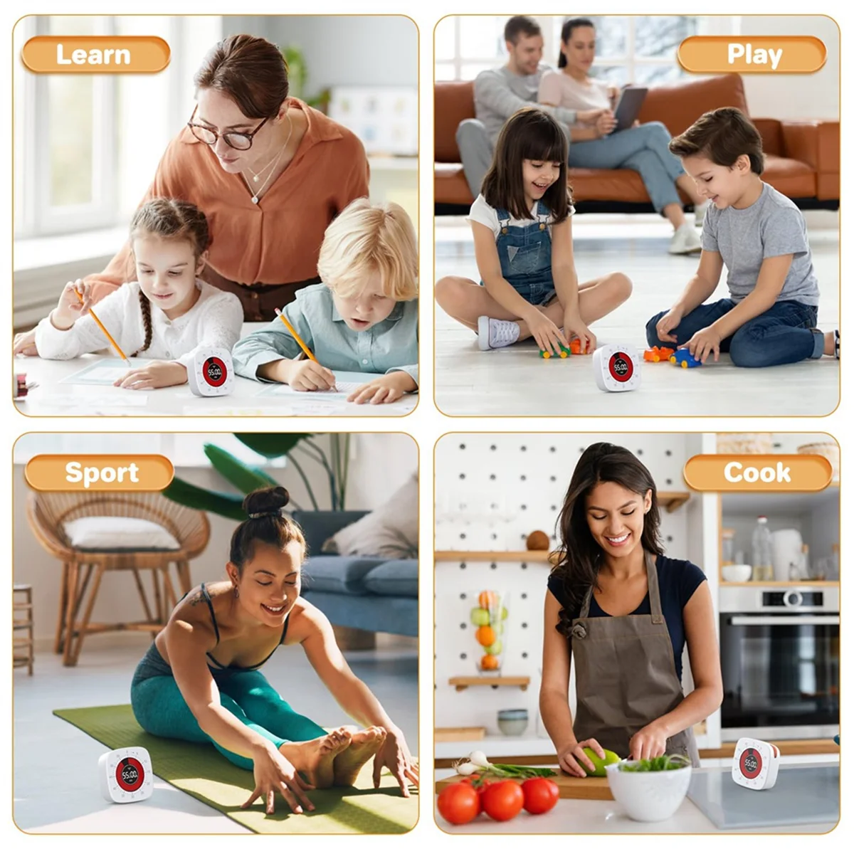 Visual Timer for Kids,Digital Timer with 60-Minute Countdown, Silent Timer for Desk Timer Clock for Studying, Teaching B