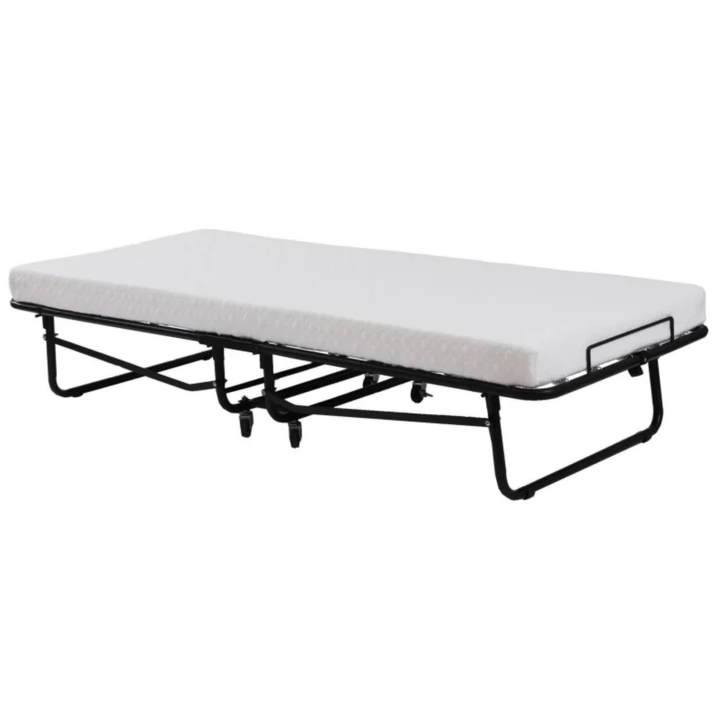 Folding Portable Single Folding Metal Bed and Mattress