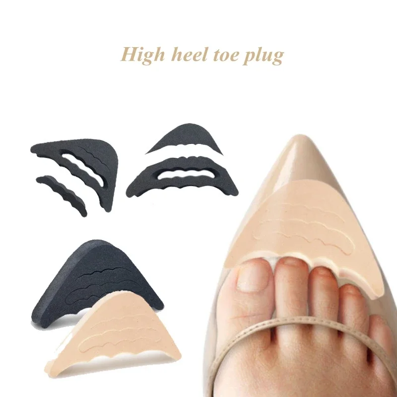 2Pair Women High Heel Toe Plug Insert Shoe Big Shoes Toe Front Filler Cushion Pain Relief Protector Adjustment Shoe Accessories