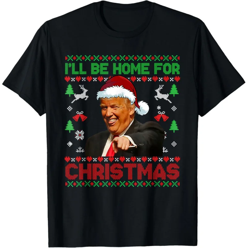 

I will go home for vacation. Santa Claus is interested in loose Trump patterned T-shirts