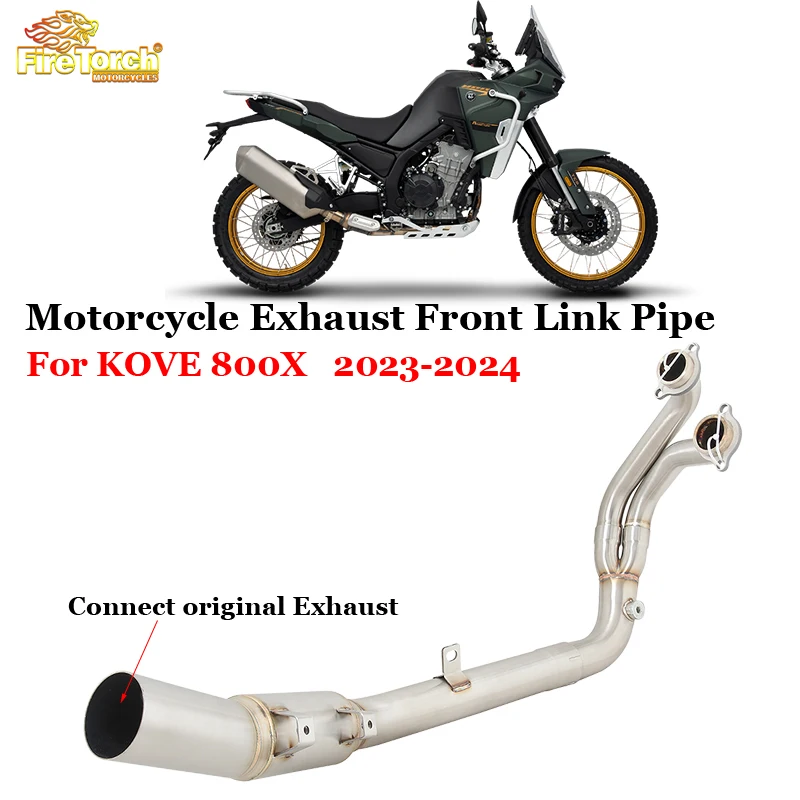 

Slip On For Kove 800X Adventure RALLY Pro 2023 2024 Motorcycle Exhaust Front Mid Link Pipe Connect Original Muffler Moto Tube