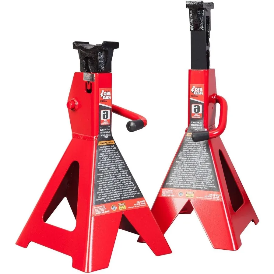 

BIG RED T46202-1 Torin Steel Jack Stands: 6 Ton 12000 lb. Capacity Red 1 Pair