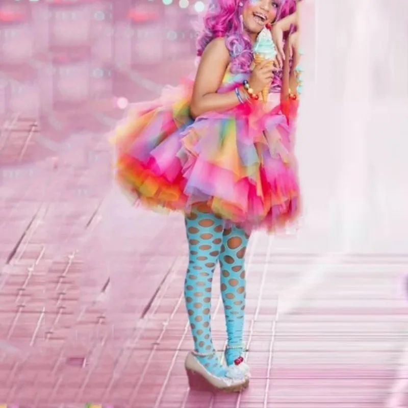 

Photography Rainbow Color Women Dresses Layered Ruffle Fashion Tutu Dress For Party Tierred Tulle
