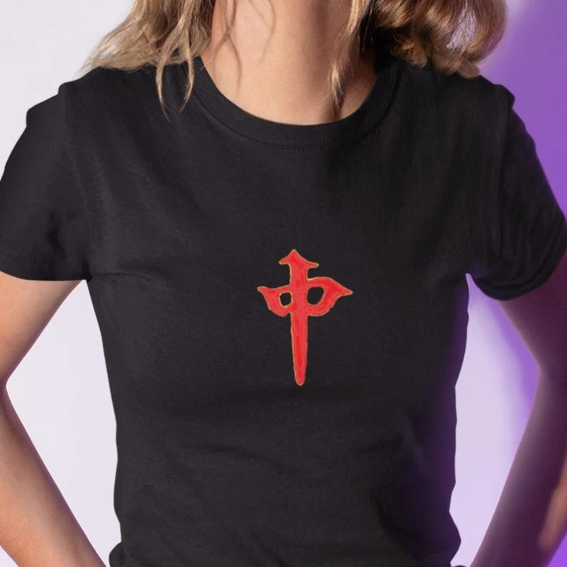 Simple Casual Style Red Dragon Mahjong Tile Unisex Cotton Tee Chinese Character Printed T-shirt Tops Crewneck Short-sleev