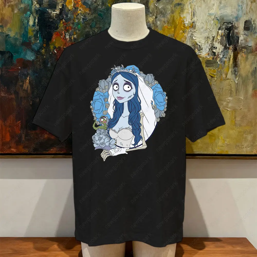 Corpse Bride 웨딩 빈티지 영화 그래픽 티셔츠 여성 남성 고품질 코튼 의류 캐주얼 반소매 O 넥 티셔츠