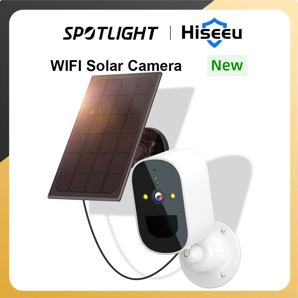 1080P WiFi Solar Camera With Solar Panel PIR Human Detection Night Vision Outdoor Security Camera 4000mAh Rechargeable Battery