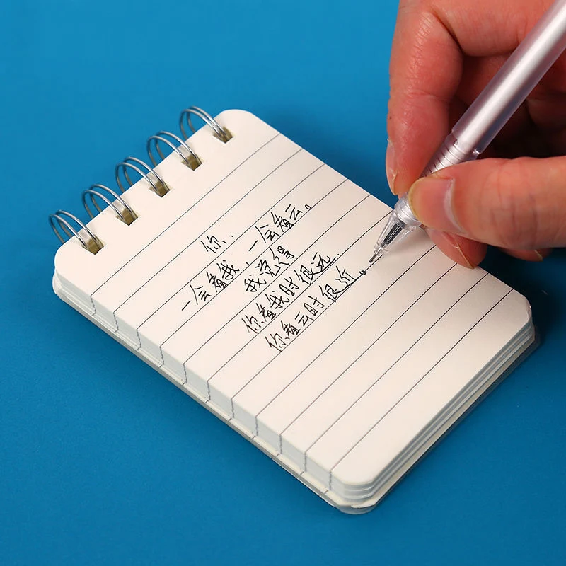 Mini cuaderno de hojas sueltas portátil, línea de palabras, cuadrícula en blanco, diario, cuaderno de bocetos, oficina, escuela, negocios,