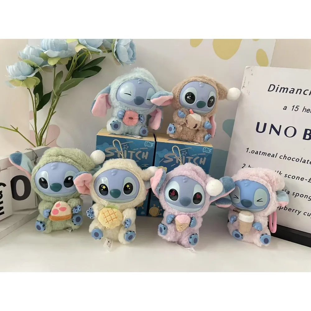 Miniso Disney Stitch Eat Something Before Sleep Blind Box Mystery Bag Vinyl Plush Doll Toys Pendant Surprise The Monsters Gifts