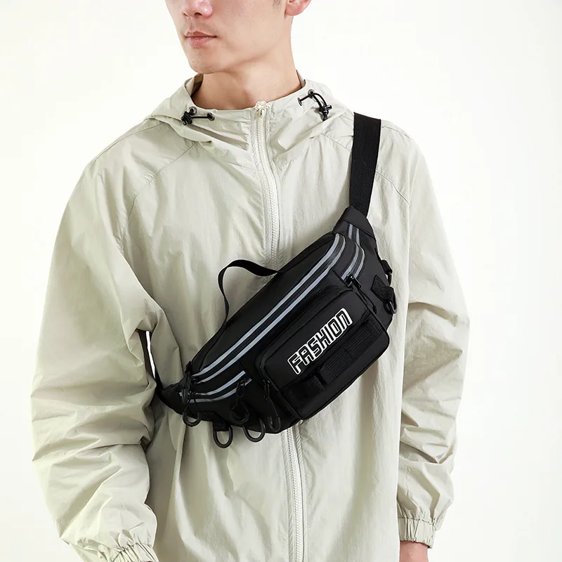 New Fashion Waist Bag Men's Chest Bag Night Riding Equipment Storage Crossbody Chest Bag Water-Resistant Sports Backpack